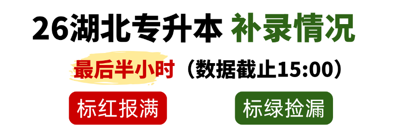 2026年湖北专升本补录最新数据！